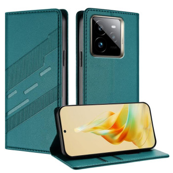 Чехол-книжка Embossed Multi-functional Wallet Retro Leather на Realme GT7 Pro - зеленый