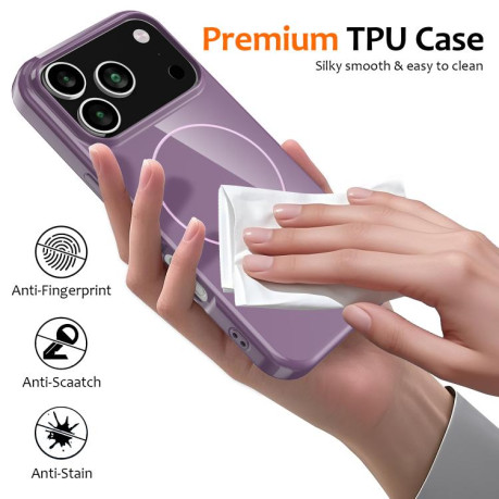Противоударный чехол Glossy TPU Shockproof MagSafe на iPhone 17 Pro - фиолетовый