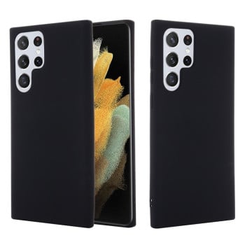 Силиконовый чехол Solid Color Liquid Silicone на Samsung Galaxy S22 Ultra 5G - черный