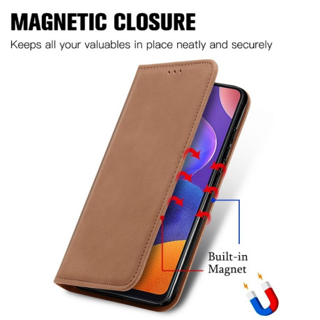 Чехол-книжка Retro Skin Feel Business Magnetic на Samsung Galaxy A32 5G- коричневый