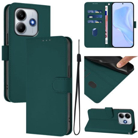 Чехол-книжка Skin Feel Solid Color Leather для Xiaomi Poco M7 Pro 5G - зеленый