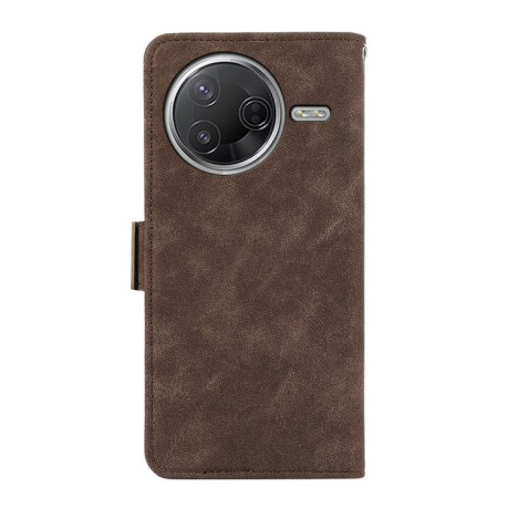 Чехол-книжка ABEEL Frosted Magnetic RFID Leather на Xiaomi Poco F7 Pro / F7 Ultra Global - коричневый
