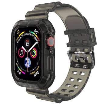 Спортивный ремешок Transparent для Apple Watch Series 8/7 41mm / 40mm / 38mm - черный