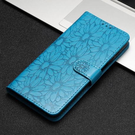 Чехол-книжка Daisy Embossed Leather для на Samsung Galaxy F16 5G / M16 5G - синий