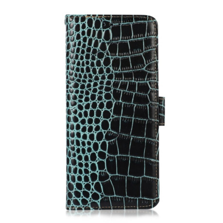 Шкіряний чохол-книжка Crocodile Top Layer для Samsung Galaxy A55 5G - зелений