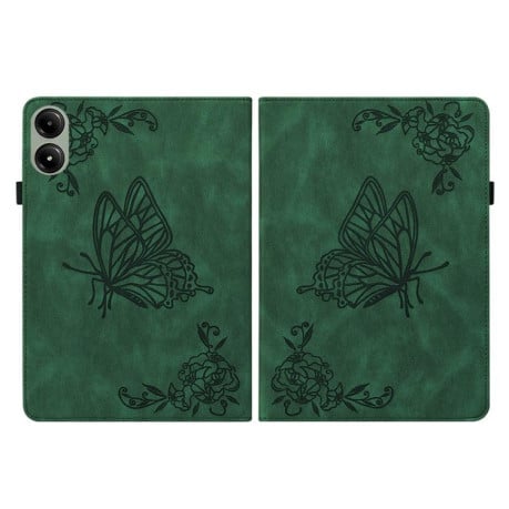 Чохол-книжка Butterfly Flower Embossed Leather на Xiaomi Redmi Pad 2 / Xiaomi Redmi Pad SE 11 2025 - зелений