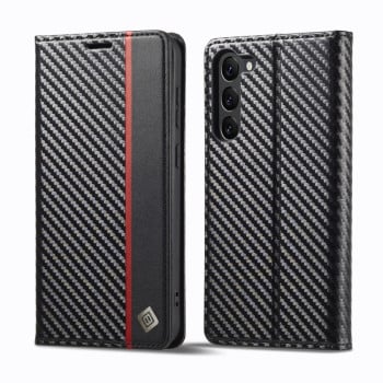 Чехол-книжка LC.IMEEKE Carbon Fiber для Samsung Galaxy S24 5G - Black