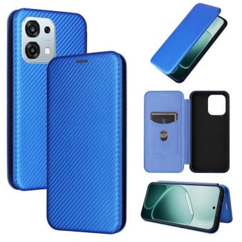 Чехол-книжка Carbon Fiber Texture на OPPO A6 Pro 5G Global — синий