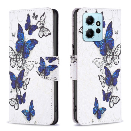 Чехол-книжка Colored Drawing Pattern для Xiaomi Redmi Note 12 4G - Butterflies