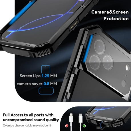 Протиударний чохол R-JUST Life Waterproof на iPhone 17 Pro - чорний