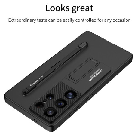 Протиударний чохол GKK Ultra-thin Holder with Pen Slots &amp; Stylus Pen  для Samsung Galaxy S25+ 5G - сріблястий