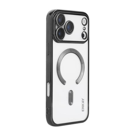 Чехол силиконовый ENKAY Hat-Prince Magsafe Electroplated на iPhone 17 Pro Max - черный