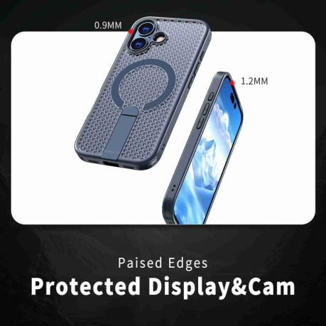 Чохол kalebol Honeycomb Cooling з MagSafe та підставкою на iPhone 17 - синій