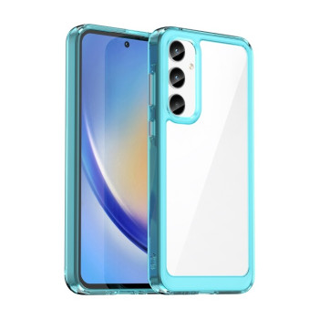 Протиударний чохол Colorful Acrylic Series із кольоровою силіконовою боковиною на Samsung Galaxy A55 - синій