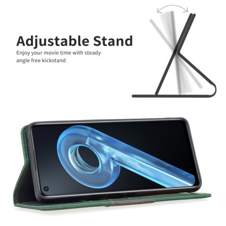 Чехол-книжка Magnetic Splicing для Realme 9i/OPPO A76/A96 - зеленый