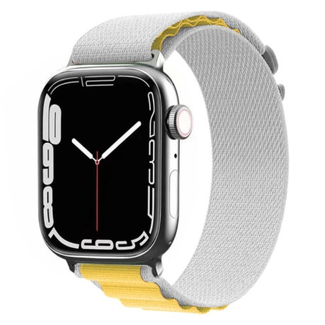 Ремешок Nylon Loop для Apple Watch Series 8/7 41mm/40mm /38mm - серо-желтый