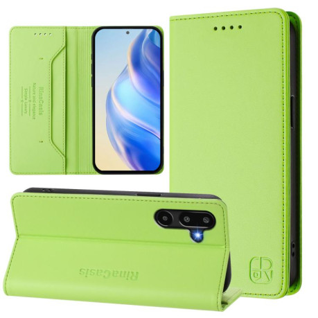 Чехол-книжка RC01 Dual-Folded Magnetic Suction RFID Leather на Samsung Galaxy M16 / F16 5G Global - зеленый