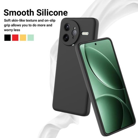 Силиконовый чехол Solid Color Liquid Silicone на Xiaomi Poco F7 Ultra - черный