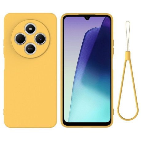 Силиконовый чехол Solid Color Liquid Silicone на Xiaomi Redmi 14C 4G/Poco C75/Redmi A4 5G - желтый