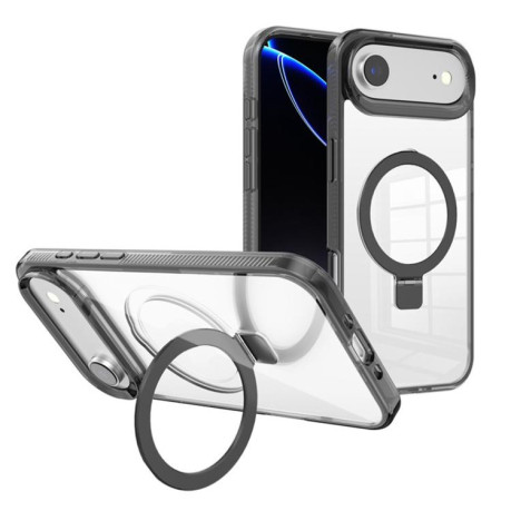Противоударный чехол Kalebol MagSafe Holder Simple Clear для iPhone Air - черный