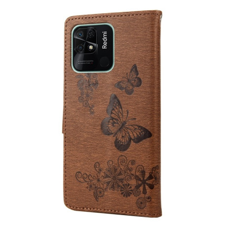 Чохол-книжка Floral Butterfly для Xiaomi Poco C40/Redmi 10c - коричневий