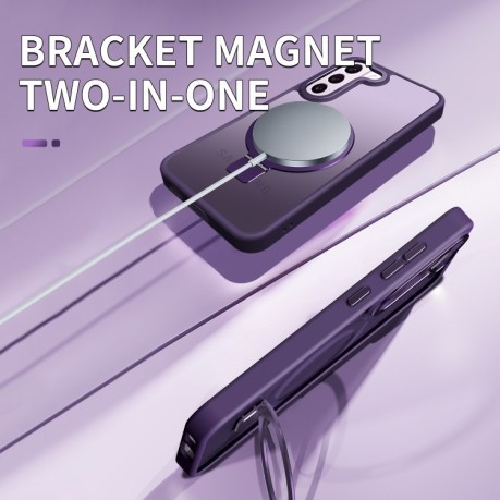 Протиударний чохол Skin Feel MagSafe Magnetic для Samsung Galaxy S23 5G - фіолетовий