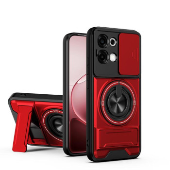 Протиударний чохол Lens Sliding Window Multifunctional Magnetic Shockproof з шторкою камери на OPPO F31 5G / A6 Pro 4G / 5G — червоний