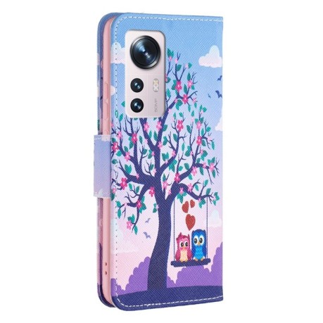 Чехол-книжка Colored Drawing Series на Xiaomi Mi 12 - Owl