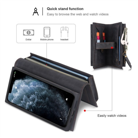 Чехол-кошелек POLA Multi-function Fashion для iPhone 11 Pro Max - черный