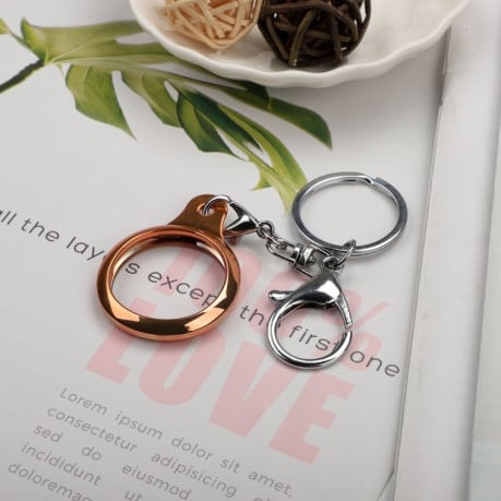 Противоударный силиконовый брелок с кольцом для AirTag - розовое золото