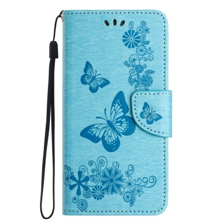 Чохол-книжка Embossed Butterfly для iPhone 16 Pro Max - синій