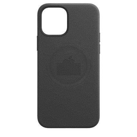 Кожаный Чехол Leather Case MagSafe Black для iPhone 12 | 12 Pro