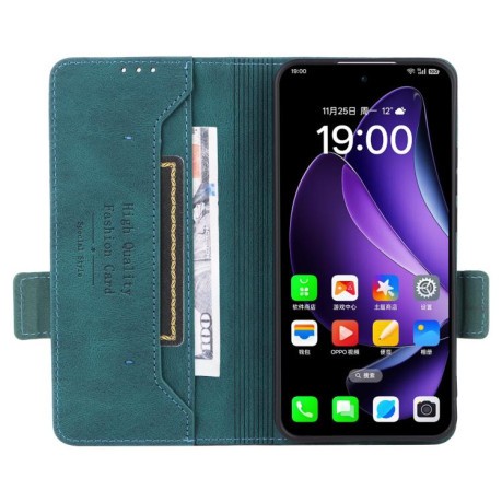 Чехол-книжка Magnetic Clasp Flip для OPPO Reno13 Pro - зеленый
