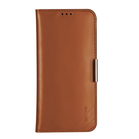 Кожаный Чехол-книжка DZGOGO ROYALE Series на  iPhone 12 Pro Max - коричневый