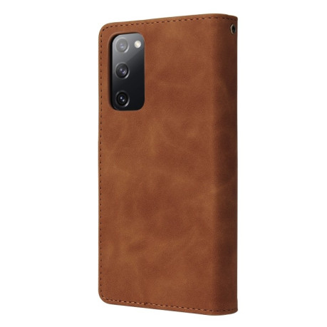 Чохол-книжка Zipper Wallet Bag на Samsung Galaxy S20 FE - коричневий