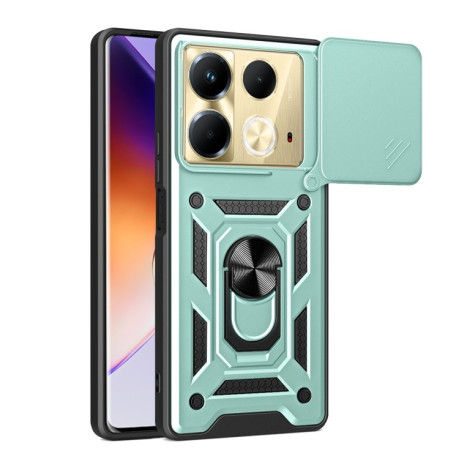 Противоударный чехол Sliding Camshield для Infinix Note 40 4G - зеленый