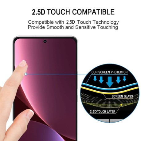 Защитное стекло 9H HD 3D Curved Edge (Full Glue) для Xiaomi Mi 12 Pro - черное