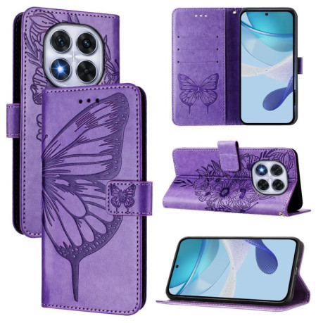 Чохол-книжка Embossed Butterfly для Xiaomi Poco X7 - фіолетовий
