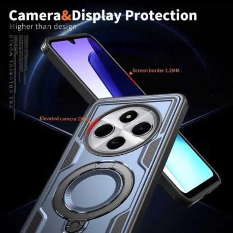 Протиударний чохол MagSafe Holder Armor PC Hybrid для Xiaomi Redmi 14C 5G - синій