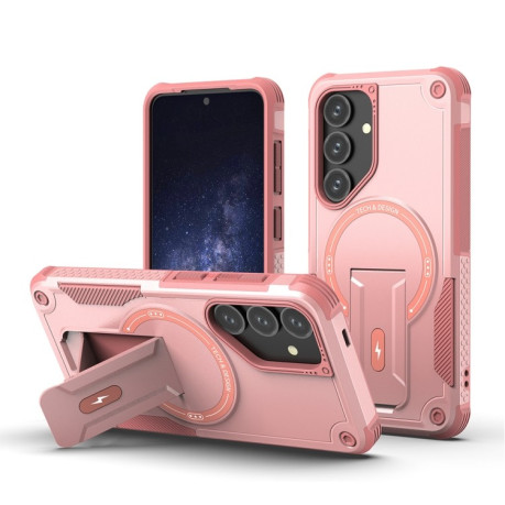 Протиударний чохол MagSafe Holder Armor PC Hybrid  для Samsung Galaxy S24+ 5G / S25+ 5G - рожевий