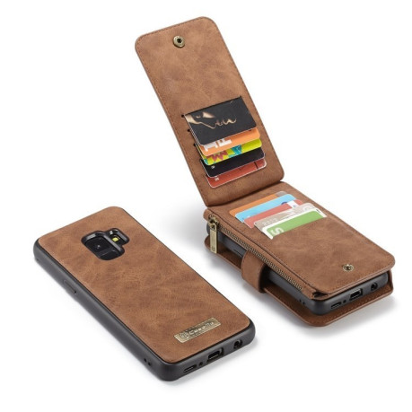 Кожаный чехол- кошелек CaseMe на Samsung Galaxy S9/G960 Crazy Horse Texcture Detachable коричневый