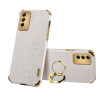 Противоударный чехол 6D Electroplating Crocodile для Samsung Galaxy S23 5G - белый