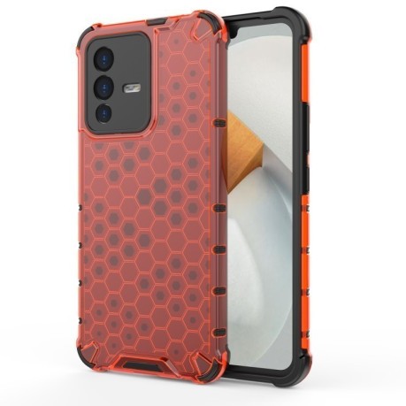 Противоударный чехол Honeycomb на Vivo S12 / V23 5G - красный