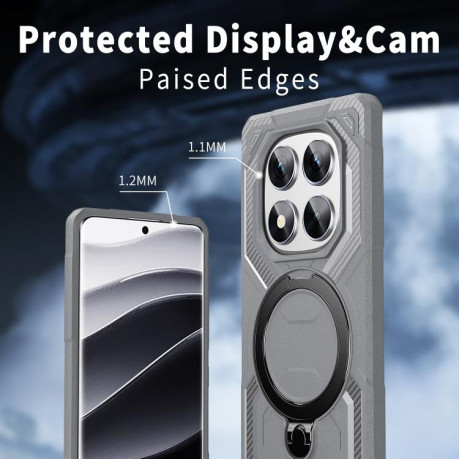 Противоударный чехол MagSafe Magnetic Frosted TPU для Xiaomi Redmi Note 14 Pro 5G / 4G - серый
