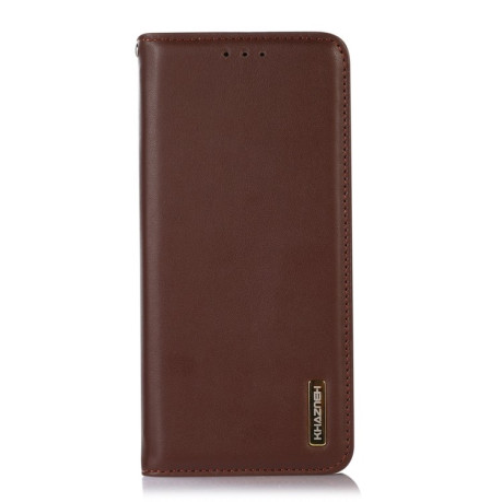 Кожаный чехол-книжка KHAZNEH Nappa Top Layer на Samsung Galaxy M33 5G - коричневый