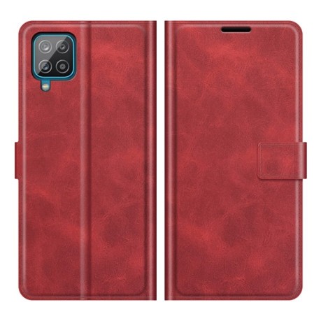 Чехол-книжка Retro Calf Pattern Buckle для Samsung Galaxy M32/A22 4G - красный