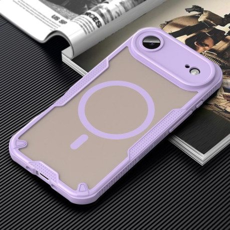 Противоударный чехол Armor Glaze MagSafe Magnetic для iPhone Air - фиолетовый