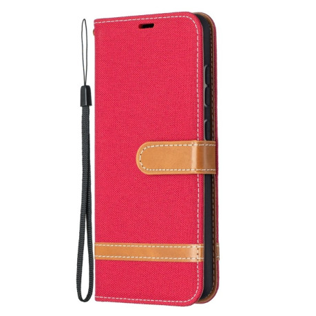 Чехол-книжка Color Matching Denim Texture на Samsung Galaxy A52/A52s - красный