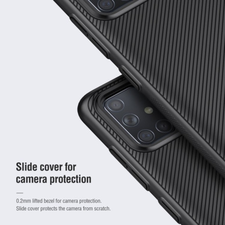 Противоударный чехол  NILLKIN Mirror Series  на Samsung Galaxy A71 - черный