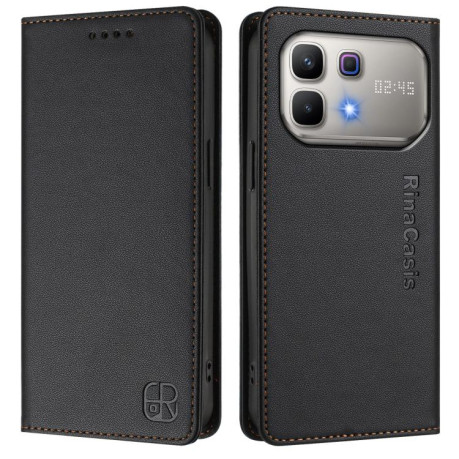 Чохол-книжка RC01 Dual-Folded Magnetic Suction RFID Leather на Infinix Note 60 / 60 Pro — чорний
